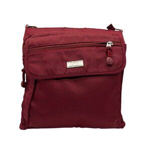 E.T.A Red Nylon Multi Pocket Crossbody Bag